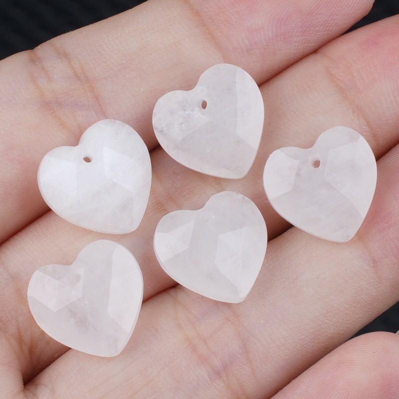 20pcs Mixed Natural Stone Heart Beads 13mm Pendants DIY Jewelry Making Bracelet