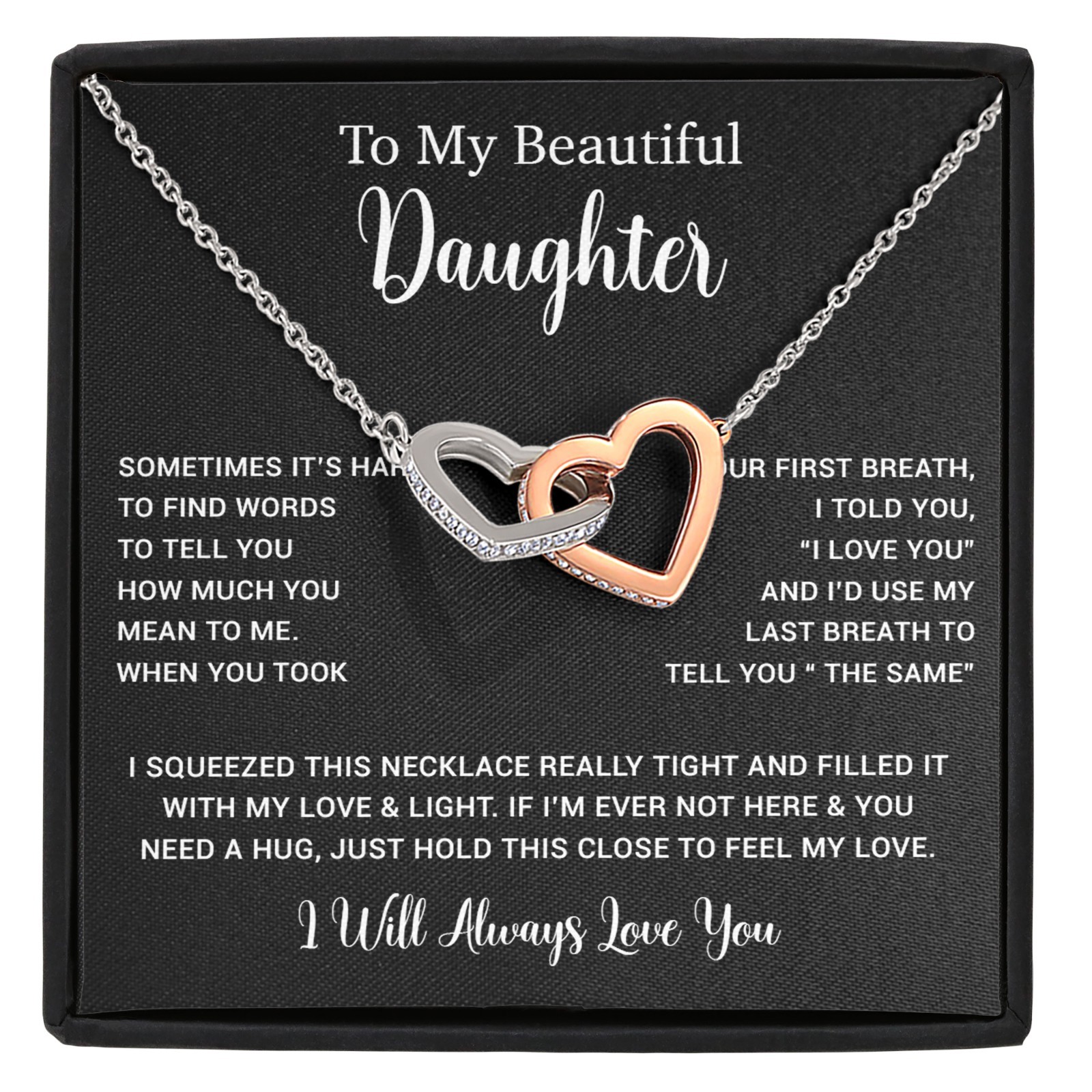 To My Daughter Necklace, Gift for Daughter from Dad, Father Daughter Necklace