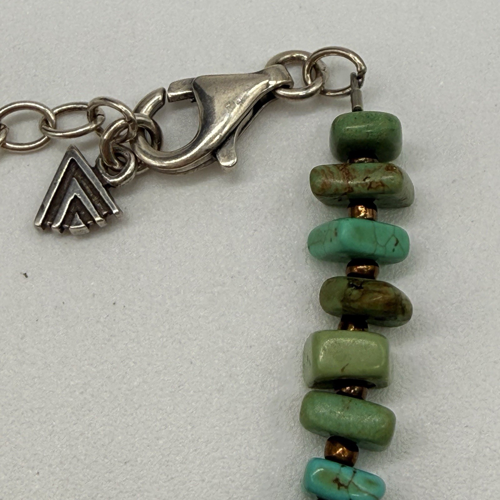 Silver Silpada 19” Howlite And Abalone Necklace Boho Artesian VERY Good Cond.