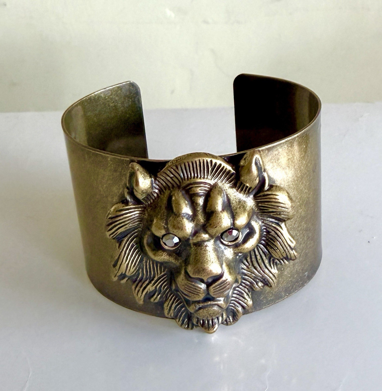 1.75” Wide Lion Head Cuff Bracelet, Please See Description.