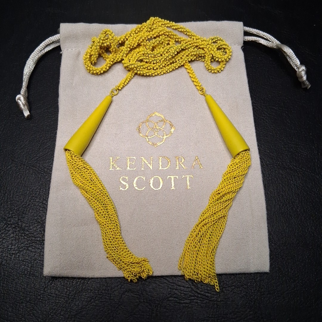 KENDRA SCOTT Yellow Phara Lariat Necklace Whit Tassel. 15.449
