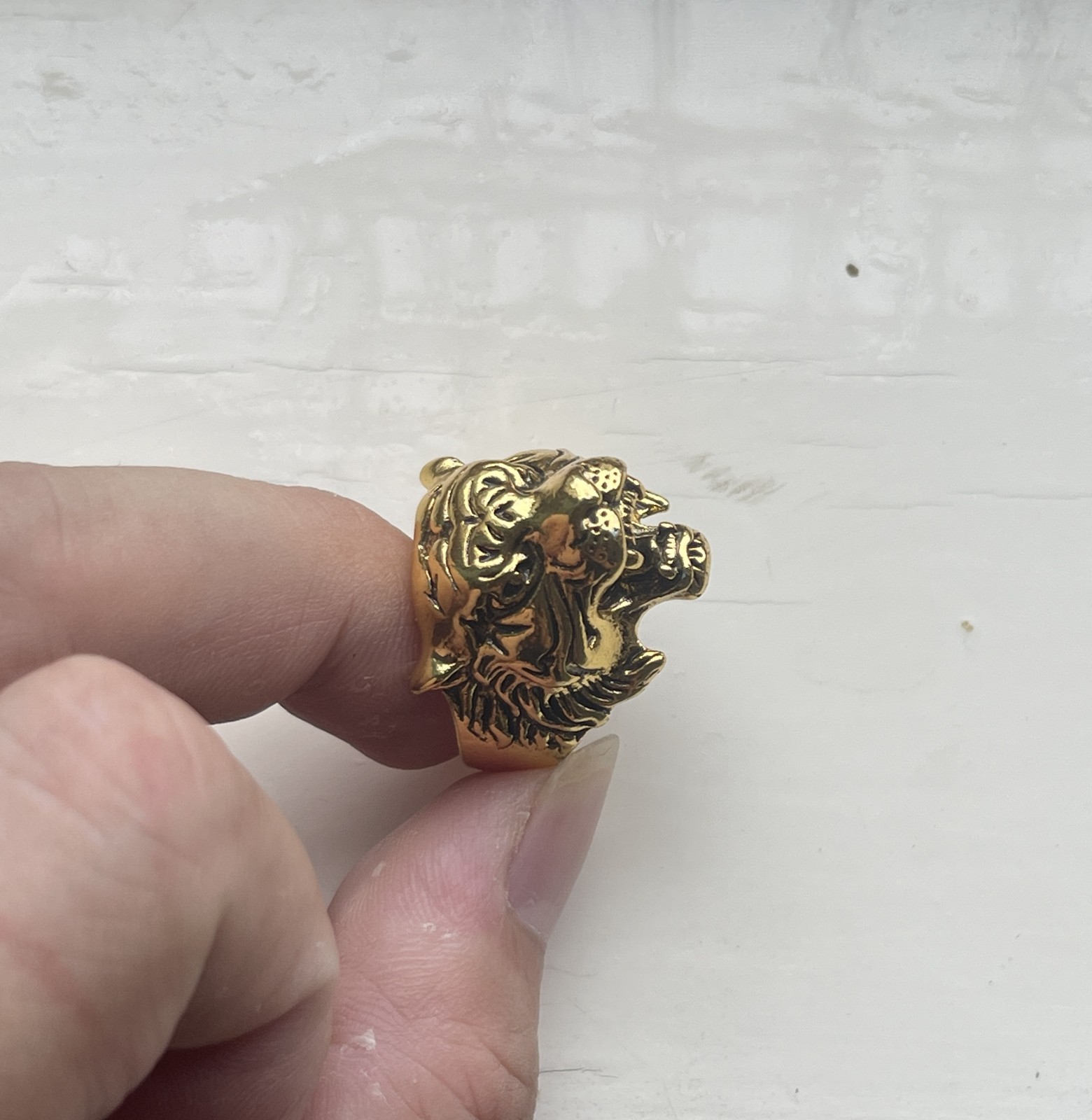 High Detail Brass Tiger Ring Biker Rock Punk Jewelry One Size Fit All