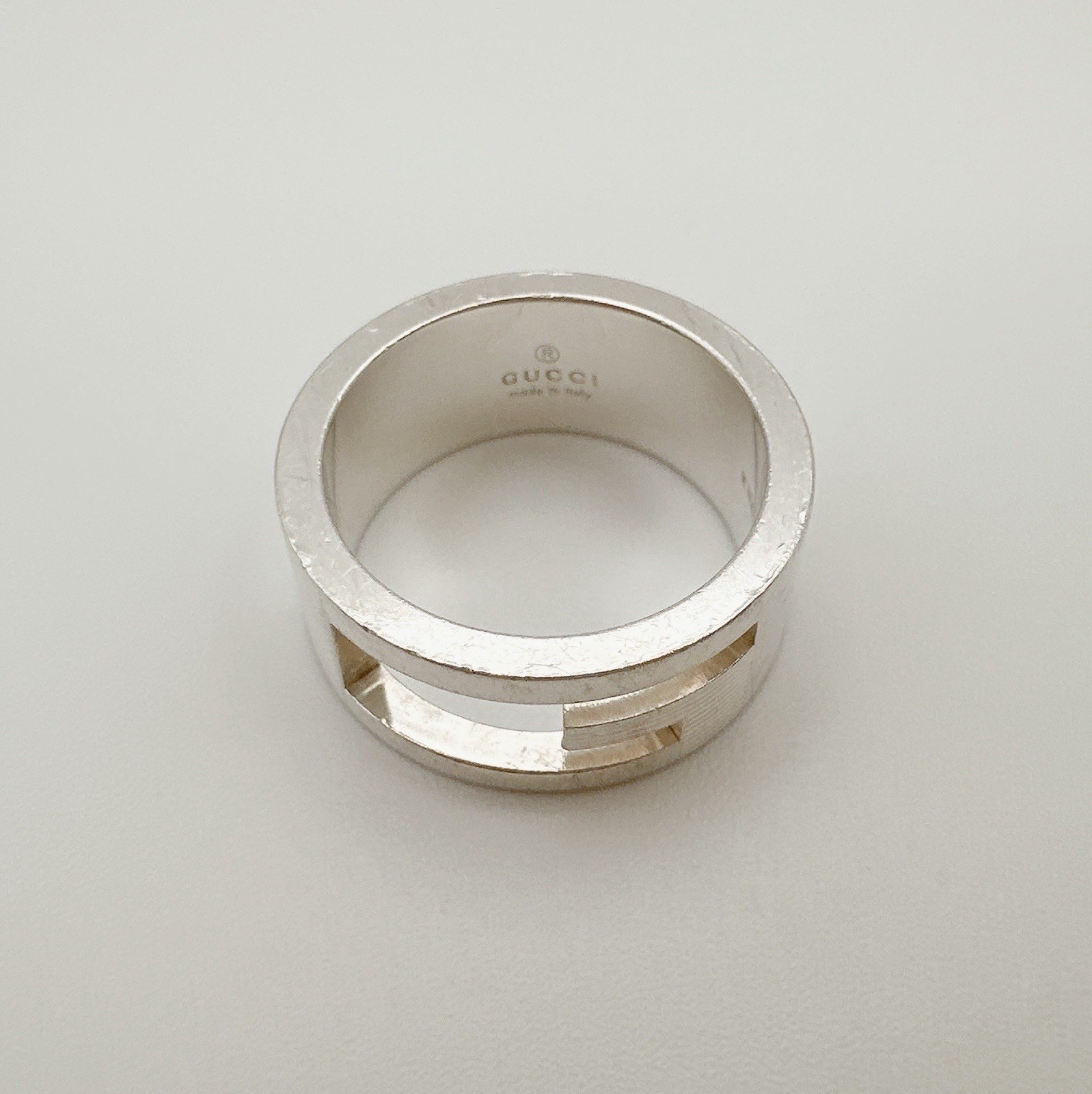 GUCCI Branded G Ring Silver SV 925 Size Marked 11 Fits JP 10.5 US 5.75 EU 50.5