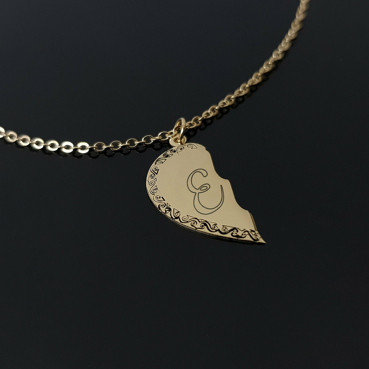 Personalized Him And Her Necklace Custom Couples Jewelry Set Initial Pendants