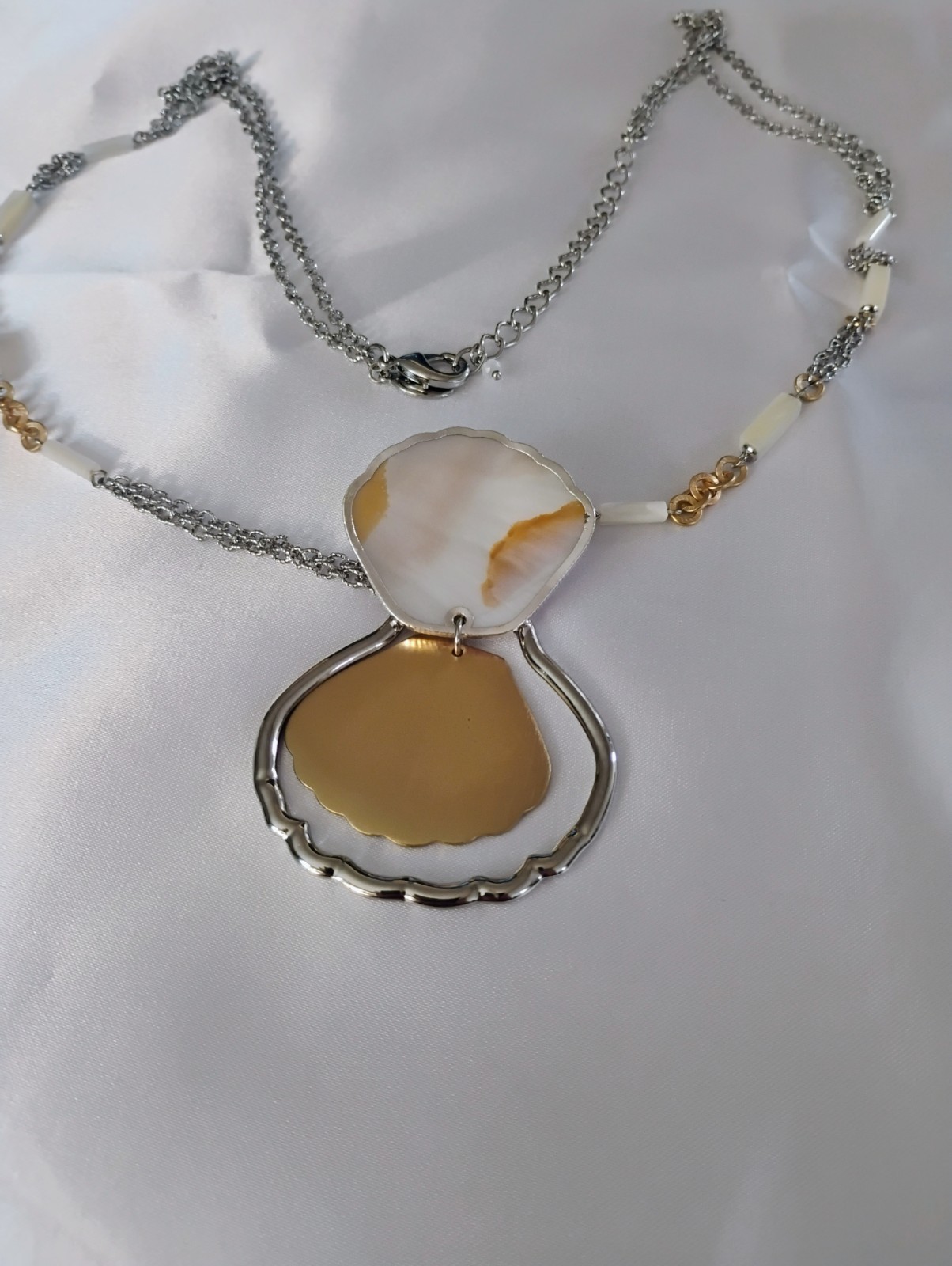 Chico’s Nautical Necklace Gold and Silver Toned Adjustable Length