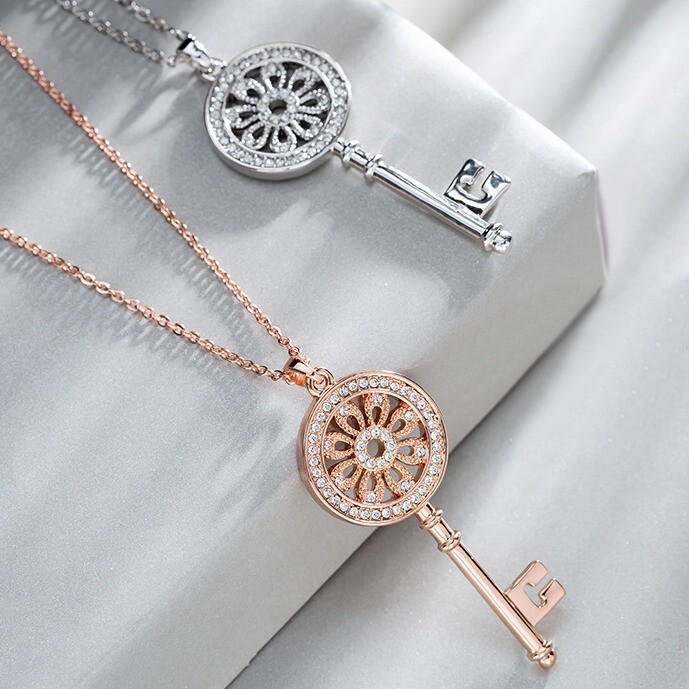 Silver Plated Long Sweater Chain with Pendant 1.85 CT Simulated Necklace for Her