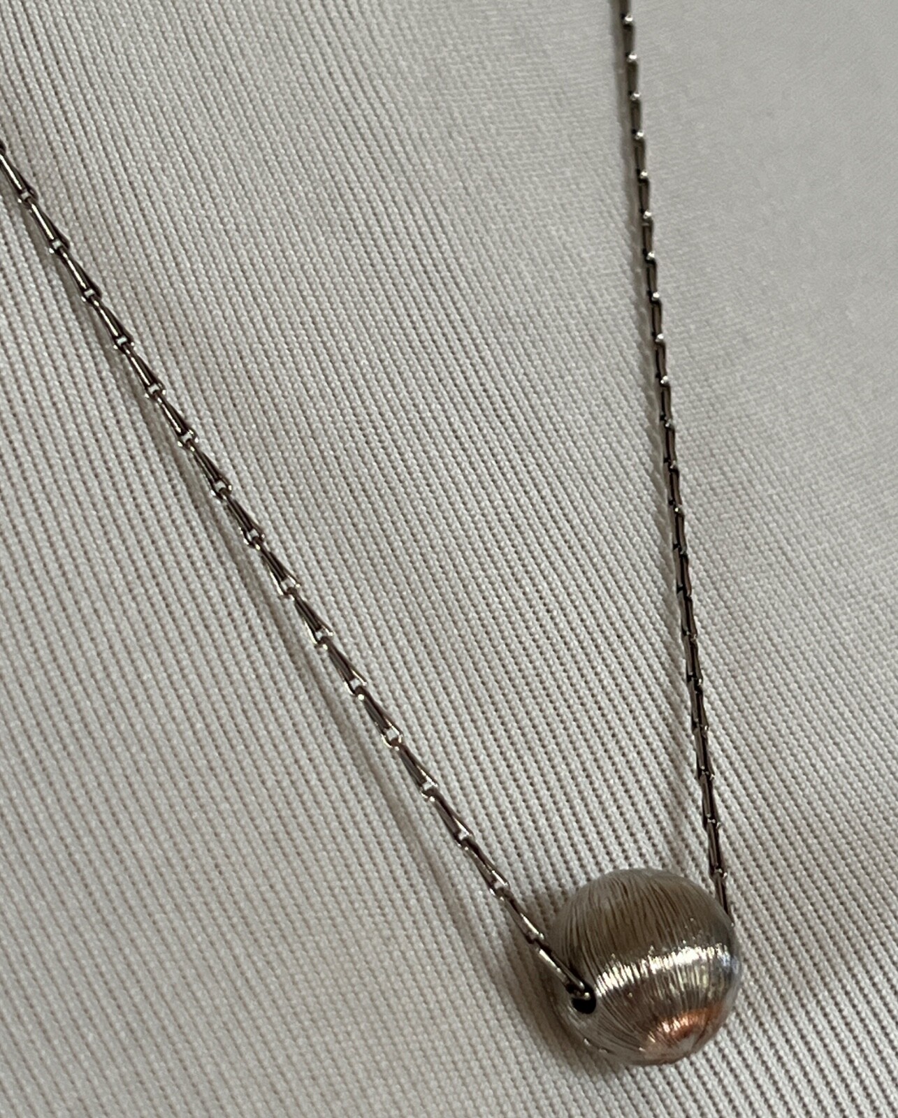 NIB Saint Laurent YSL Spherical Ball Pendant Silver Brass Chain Necklace $695