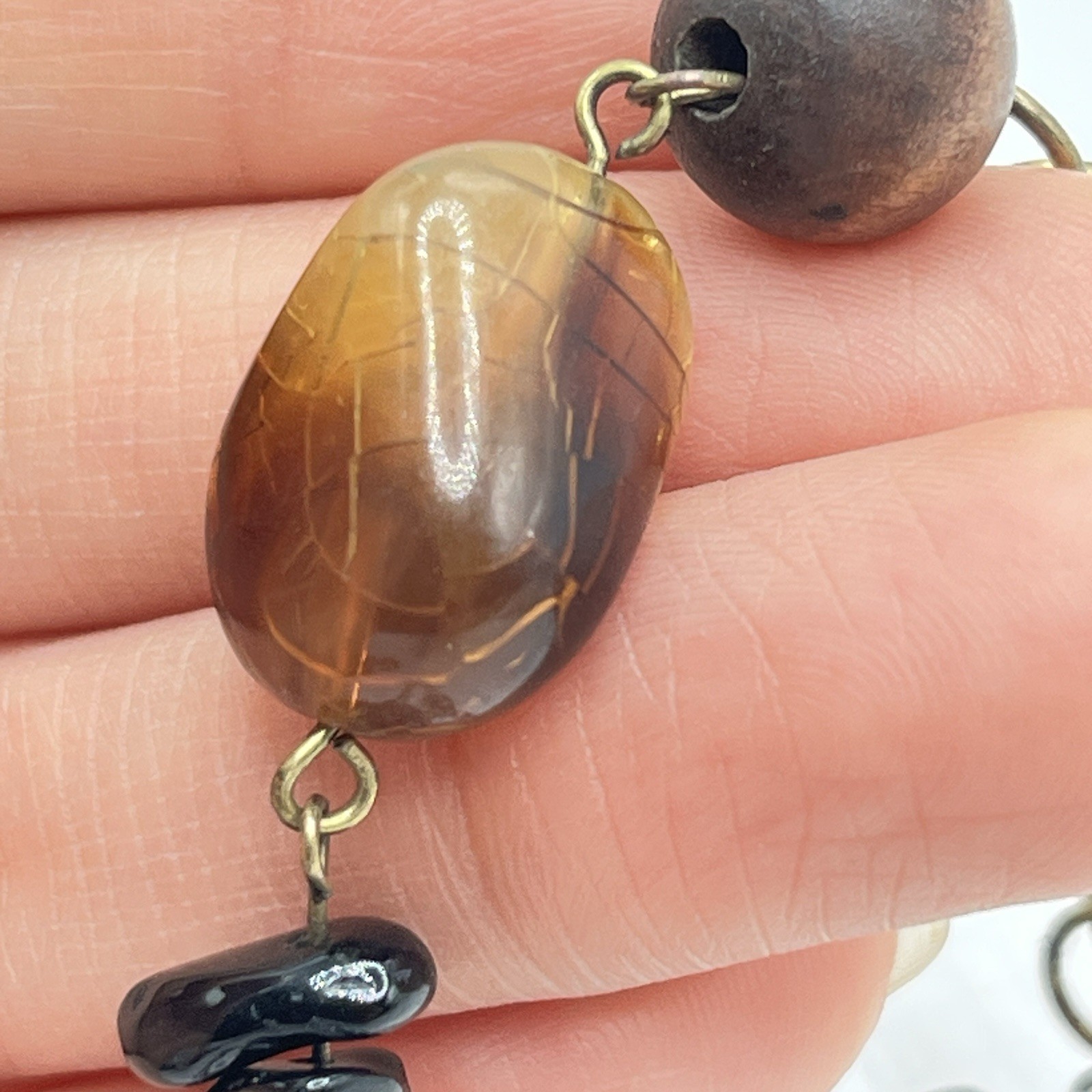 You & I Gold Tone & Mixed Materials Brown Bead Tiger Eye 28” Necklace