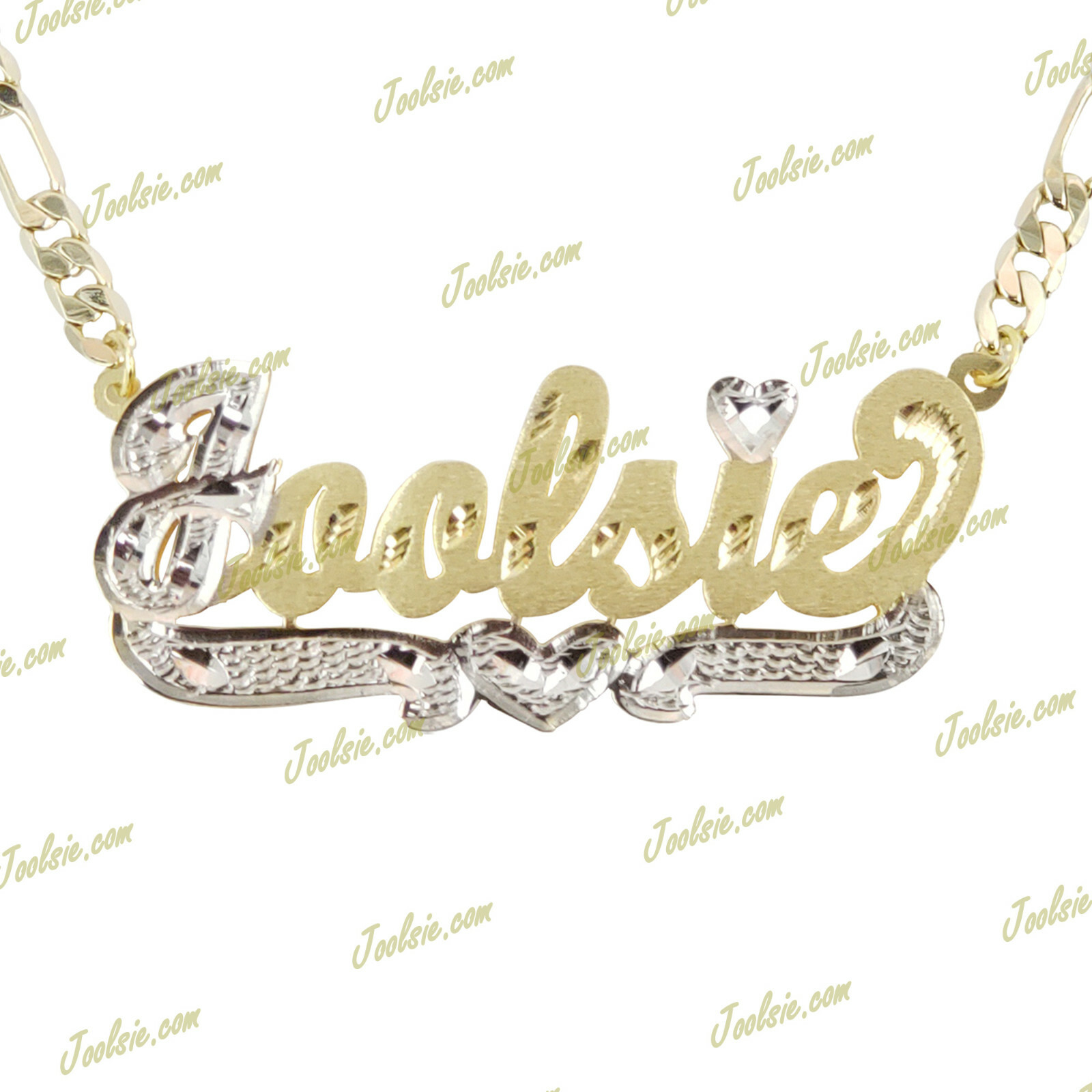 Personalized Gold Plated / 2TONE DOUBLE Name Plate Necklace ANY NAME MORE OPTION