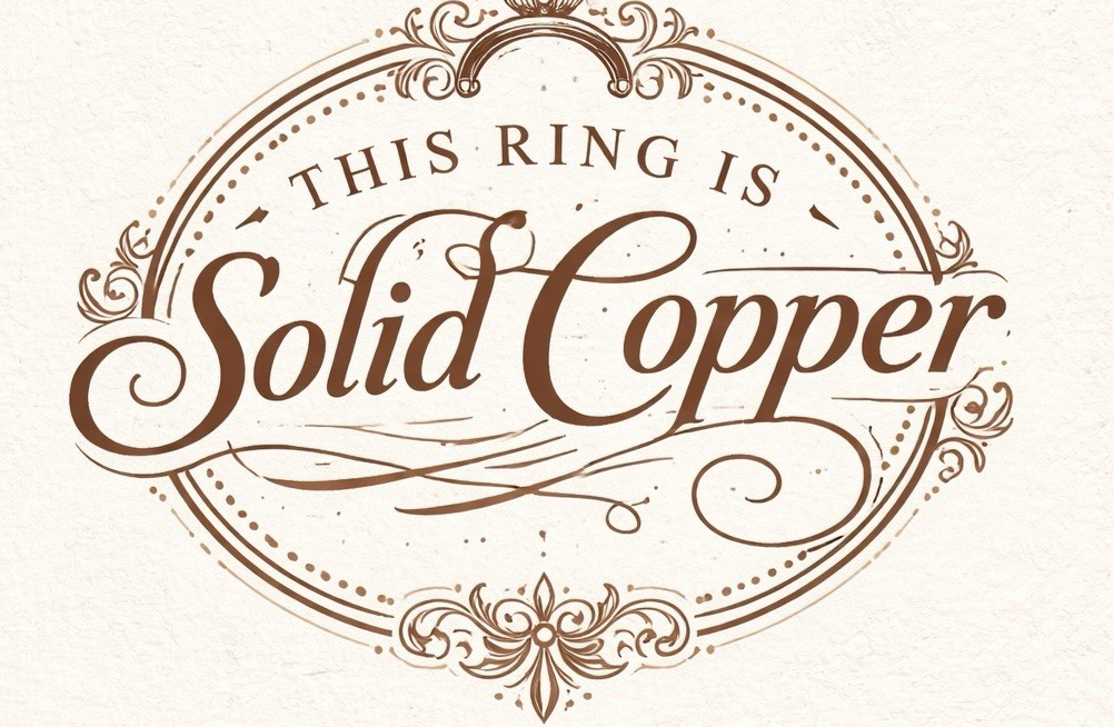 Solid Copper Band Ring CR84T – 4mm wide- Size 4 thru 13 – Made in the USA