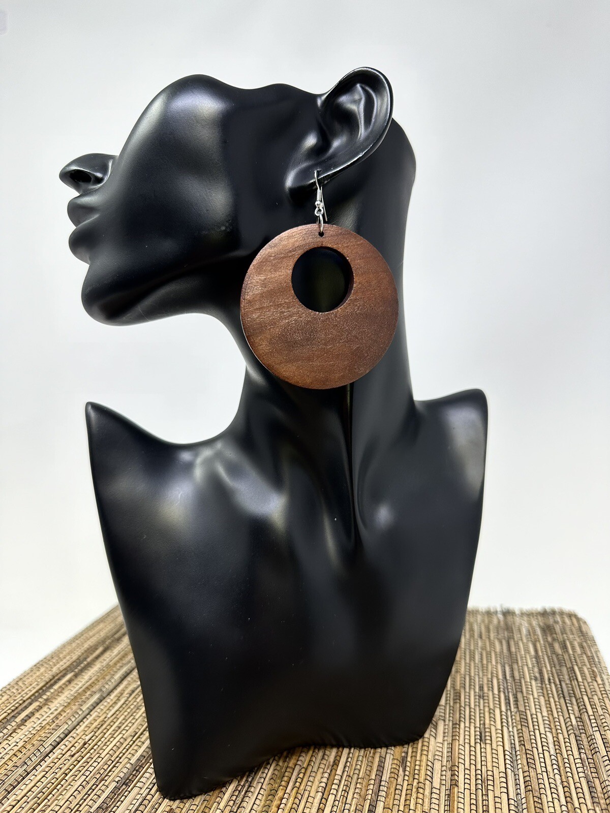 Brown Earrings Wood Earrings Hoop Wooden Earrings Bohemian Earrings Vintage