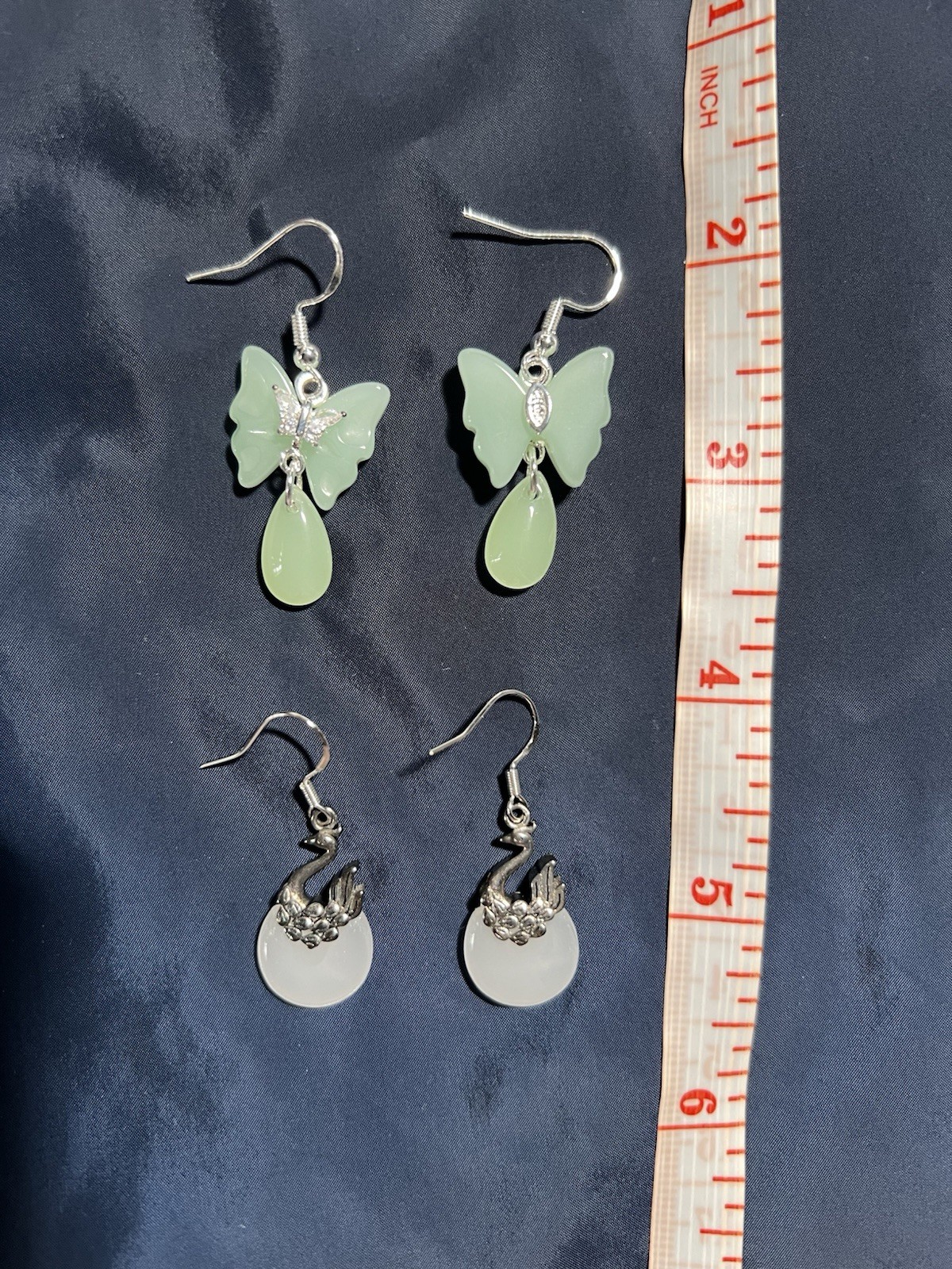925 Sterling Silver Butterfly Dangle Peacock Earrings Lot 2