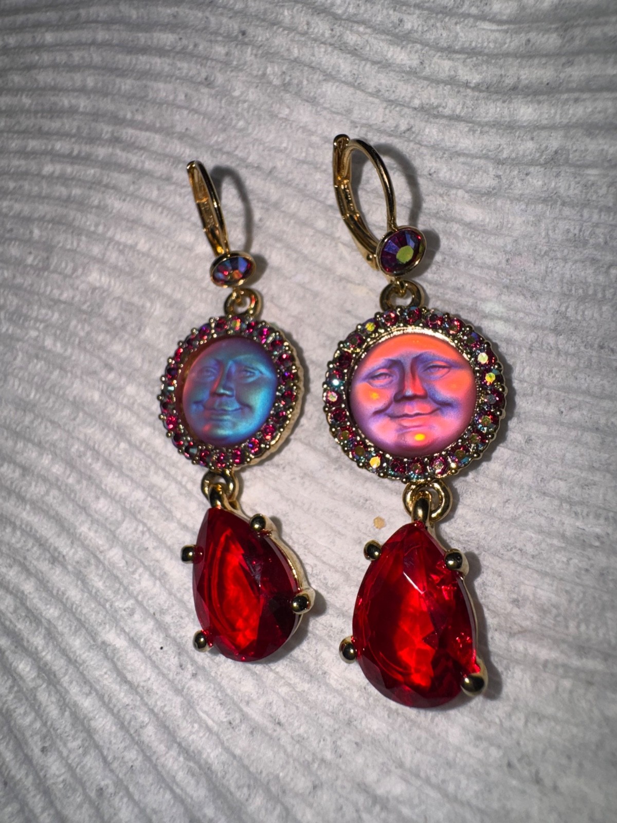 kirk folly moon face red earrings