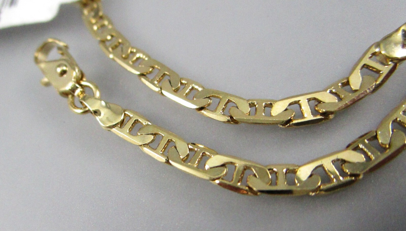 NOS Gold Tone Mariner Chain 3 mm Thick 7 1/4″ Long Bracelet 6116