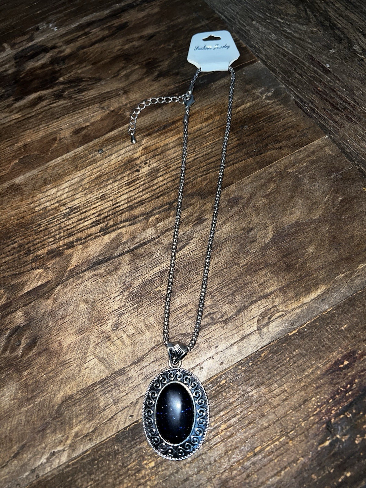 18“ Black Sunstone Necklace With 2.5“ Extender NWT