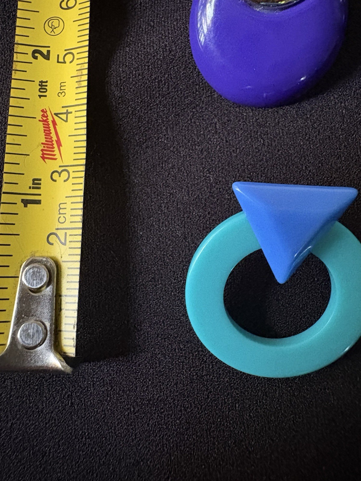 Lot of 4 Geometric Triangle Stud Earrings, Multicolor Plastic, Butterfly