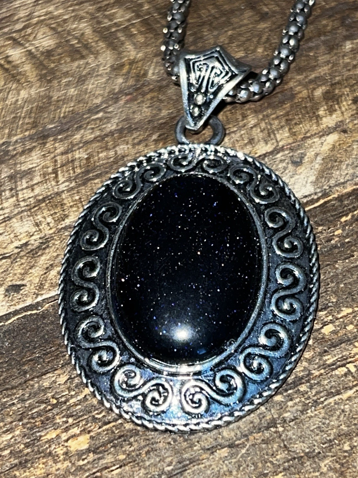 18“ Black Sunstone Necklace With 2.5“ Extender NWT
