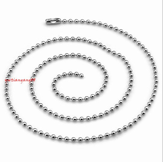 16″-40″ 100pcs/Lot Fashion 2.4mm Ball Chain Stainless Steel Link Chain Necklace
