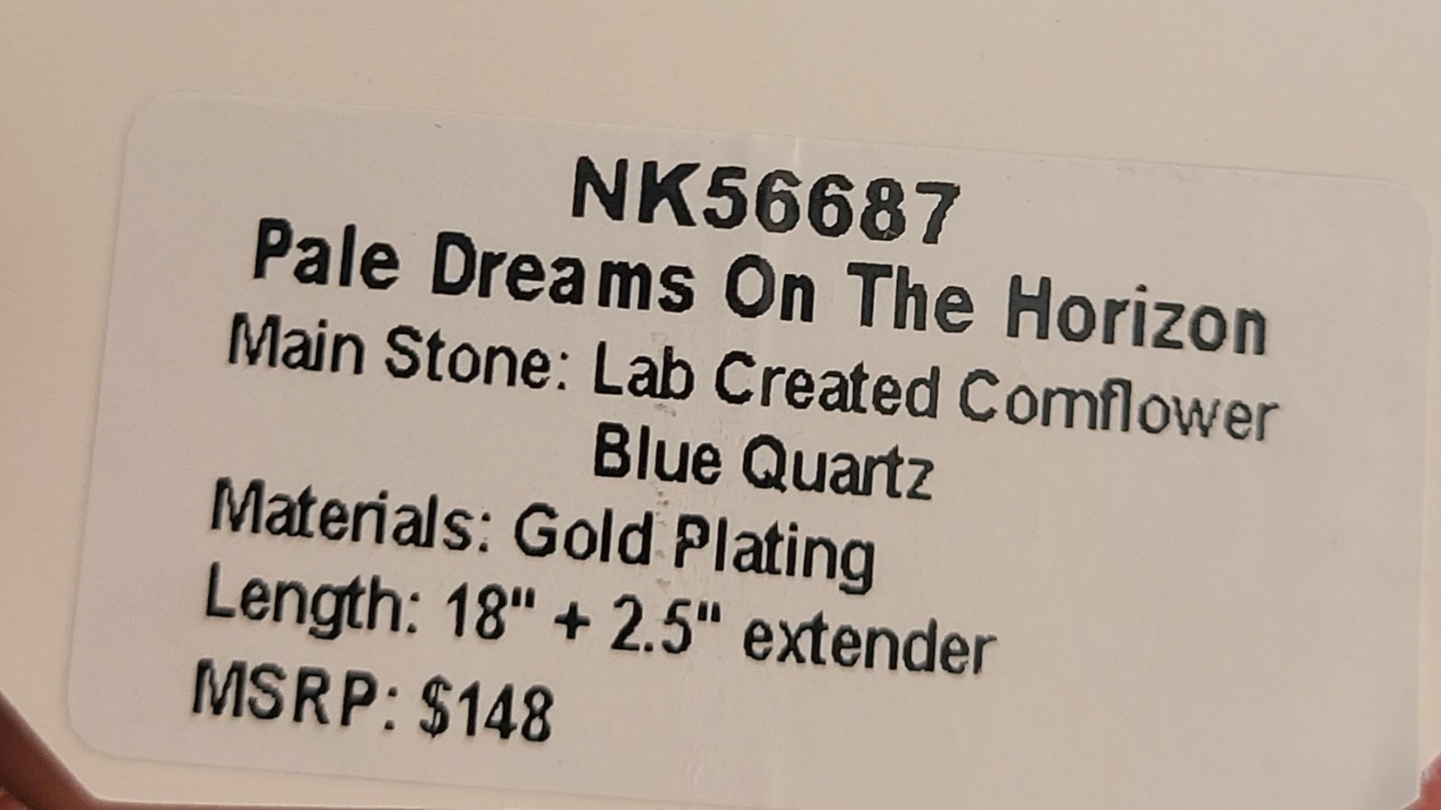 Bomb Party NK56687 “Pale Dreams On The Horizon” LC Cornflower Blue Quartz Gold