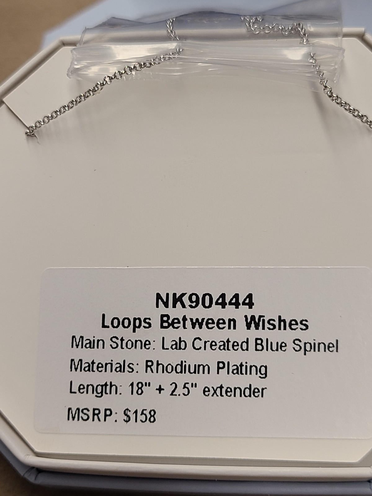 Bomb Party Bow Necklace NK90444 ‘Loops Between Wishes’ Aqua Blue Spinel Rhodium