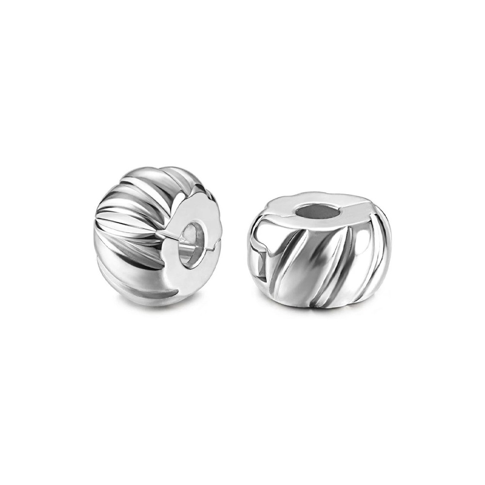 Clip Spacer Charm for Bracelet Clip Lock Stopper Bead Spacer European Beads 2Pcs