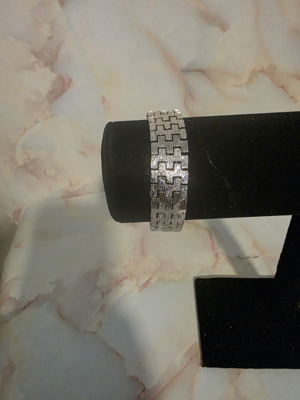 Silver Tone Metal Bar Link Chain Bracelet Box Clasp No Stone