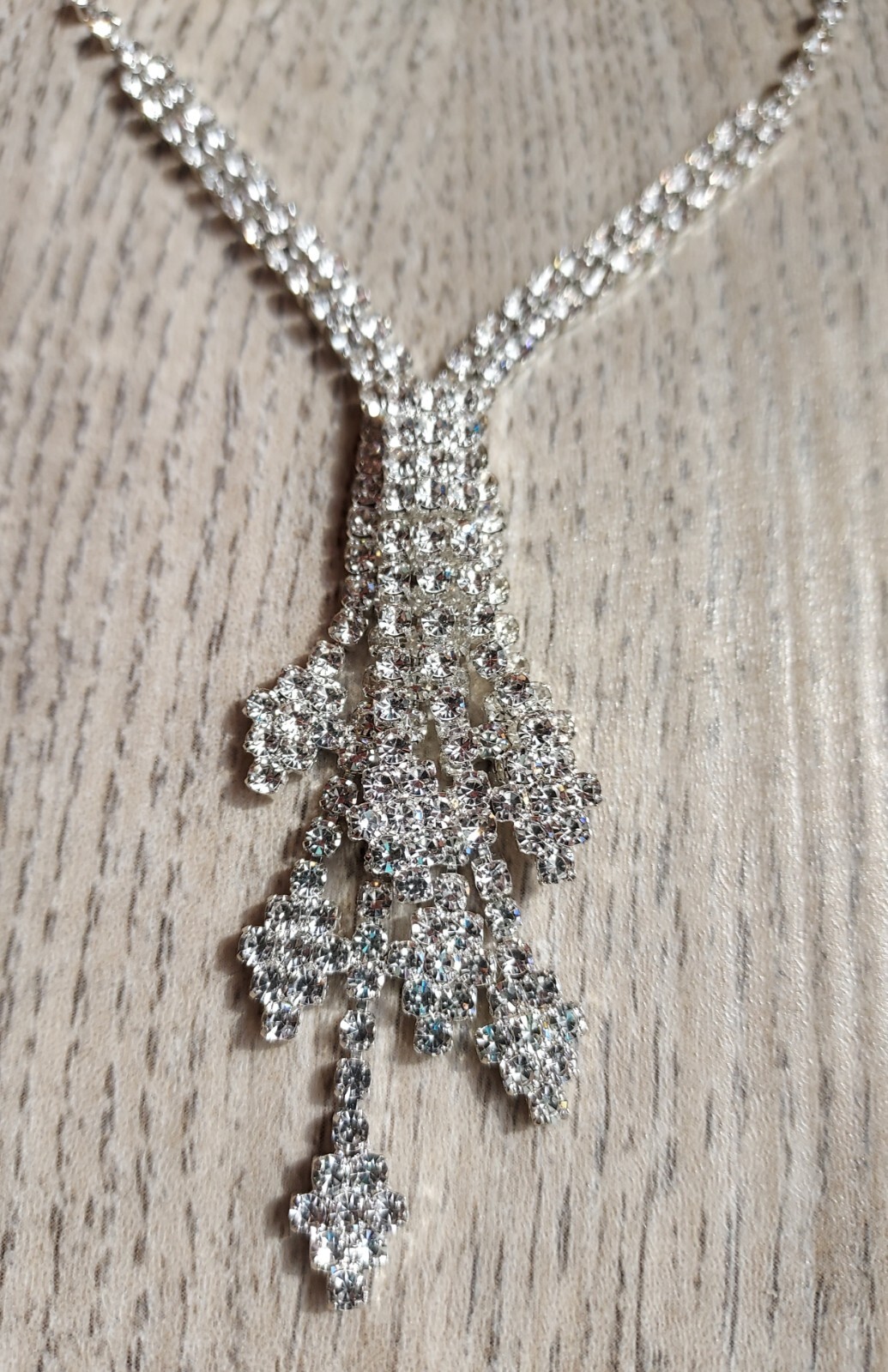 CZ Silvertone Fashion Necklace