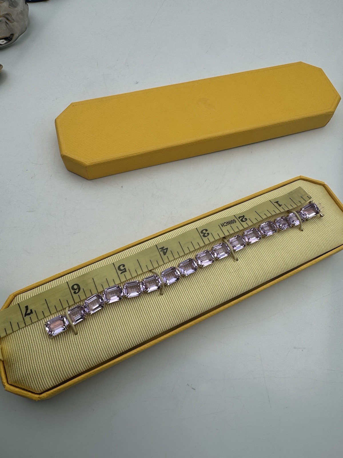 Swarovski Millenia Tennis Bracelet Octagon Purple Crystal Gold Tone