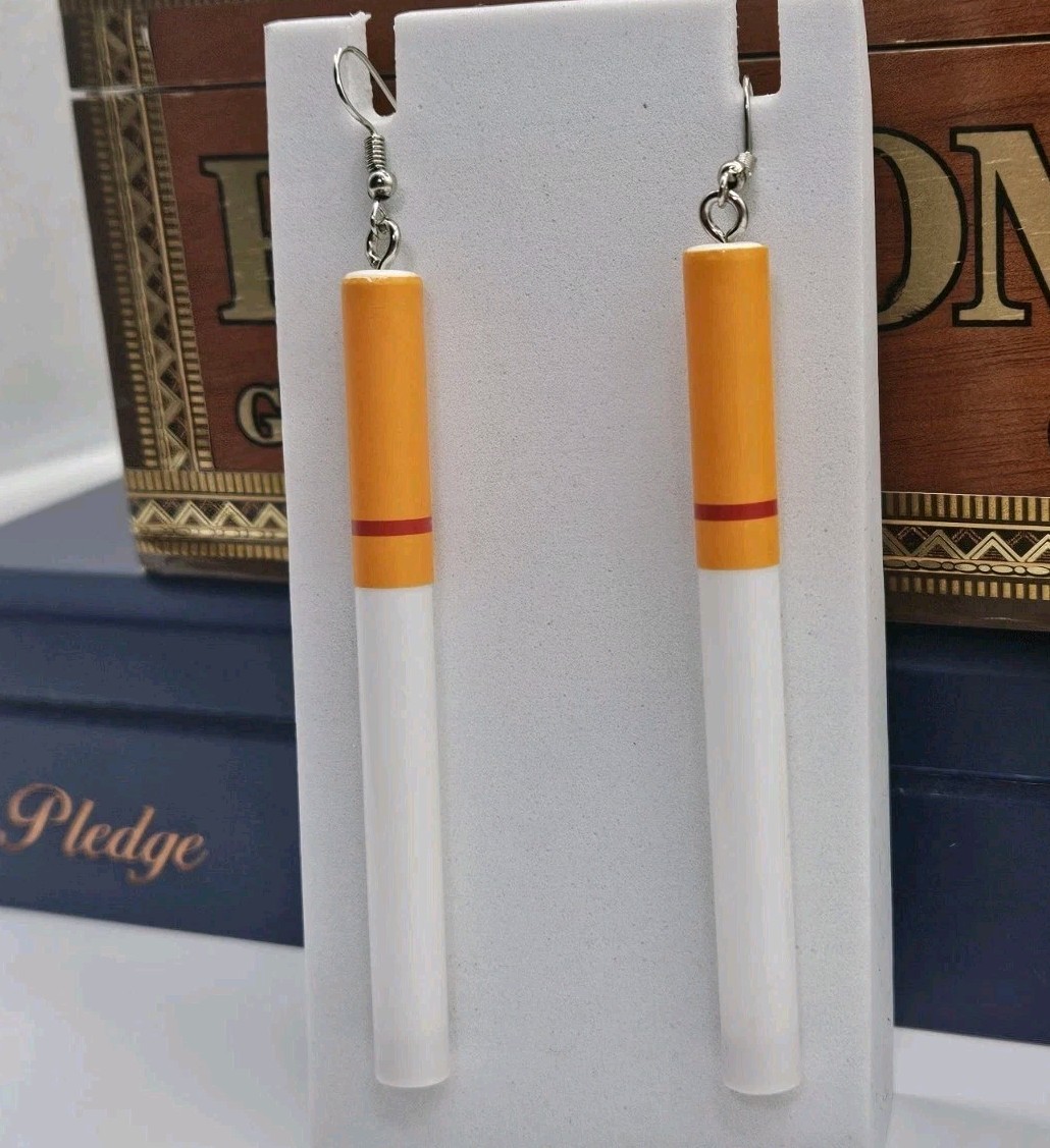 Cigarette Earrings Novelty Fashion Jewelry Custom Resin 90