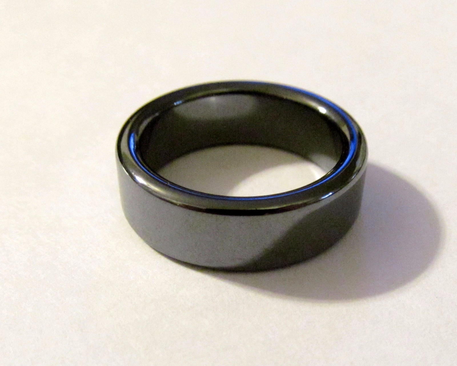 Genuine Hematite Black Flat 4.7 to 5.7mm Band Ring Various Sizes HEMR3W