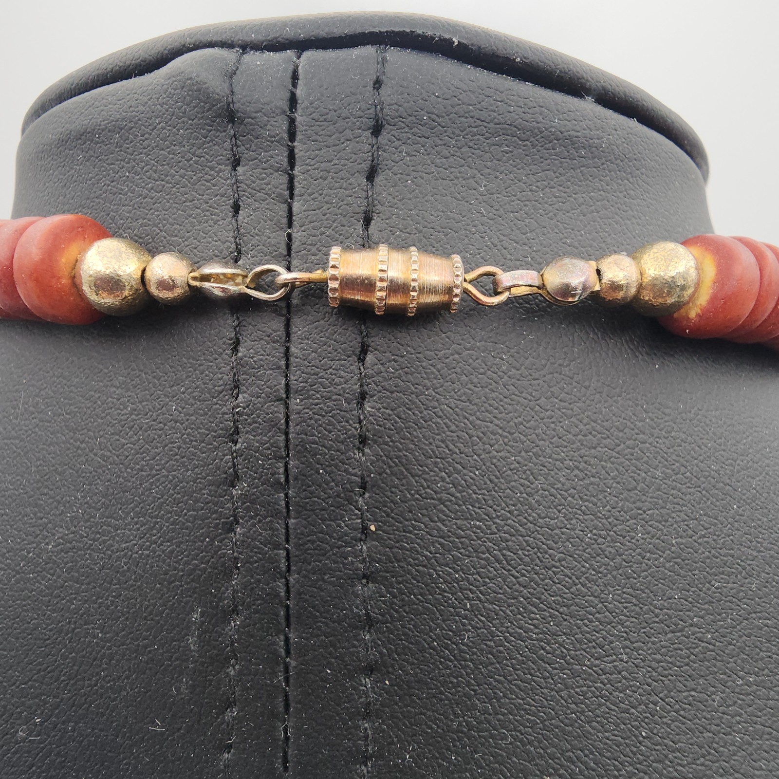 Chunky Multi Strand Wood Bead Statement Necklace Twisted Boho Red Brown Collar