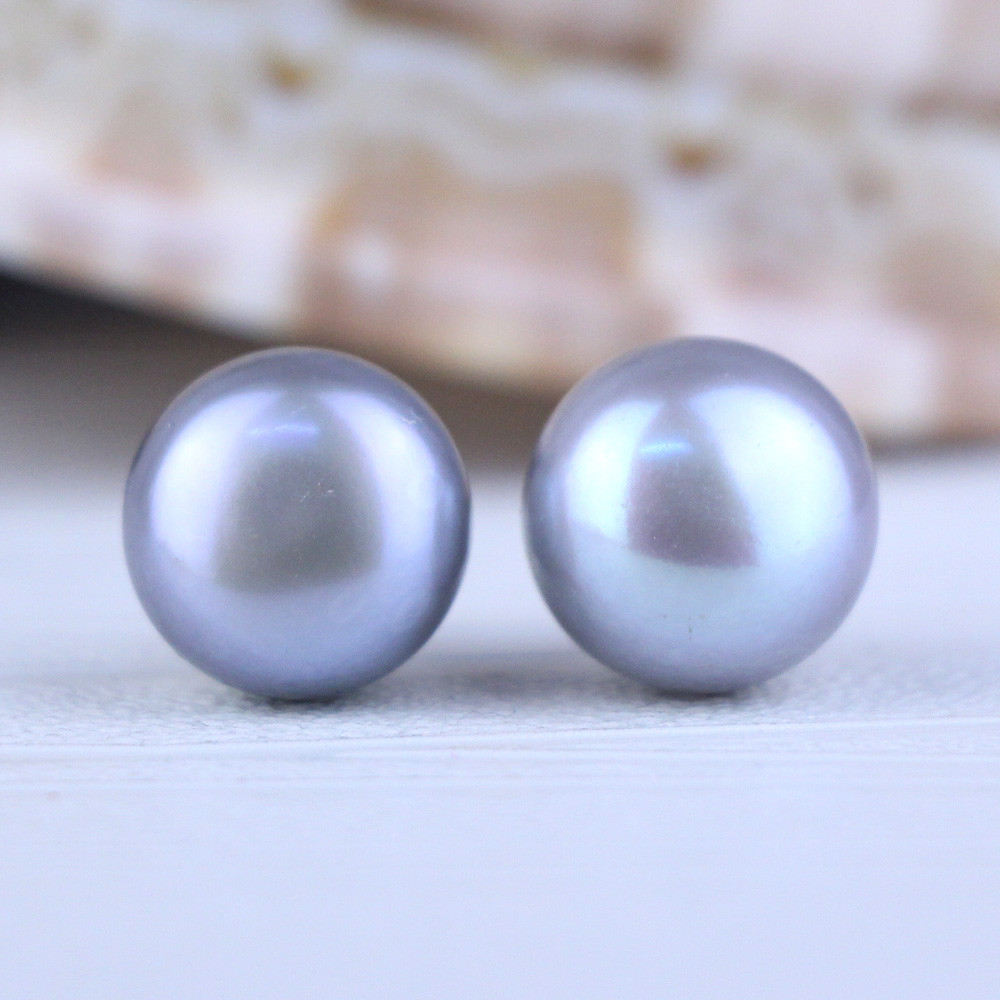 11.5-12.0mm Freshwater Pearl Earrings Stud Earrings AC——MORE COLORS