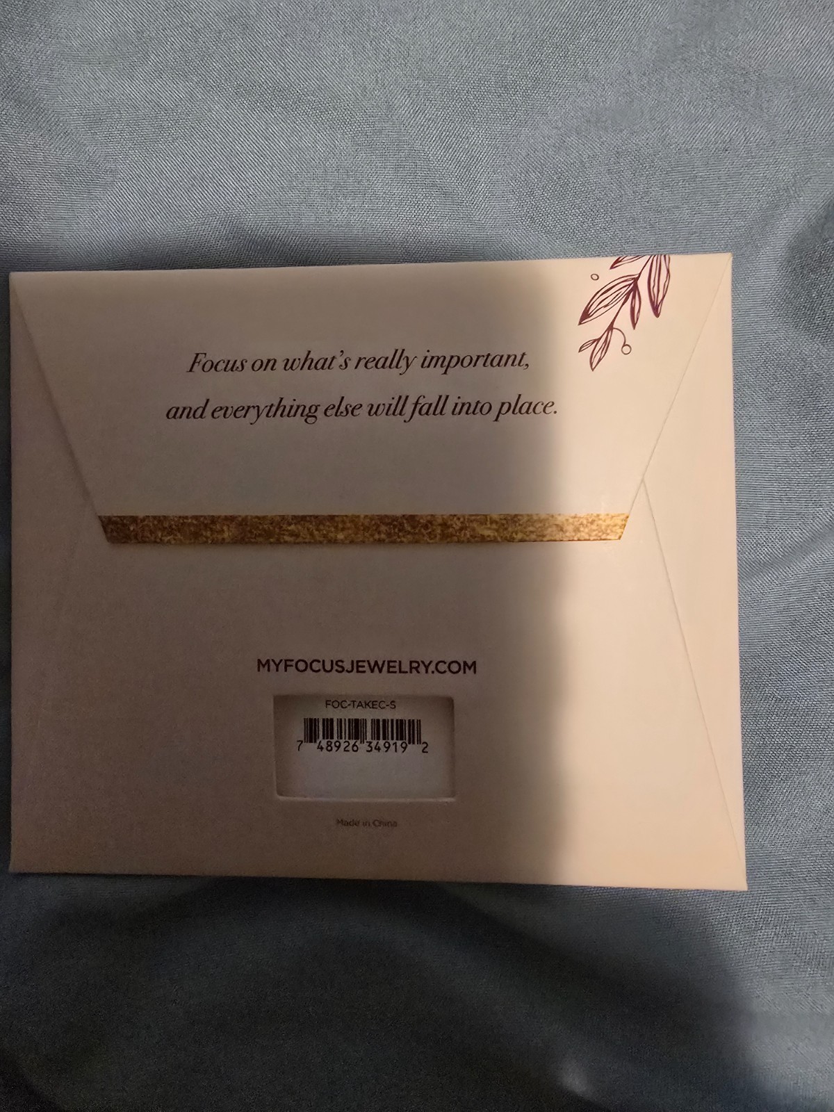 Focus Slide Inspirational Quote Necklace