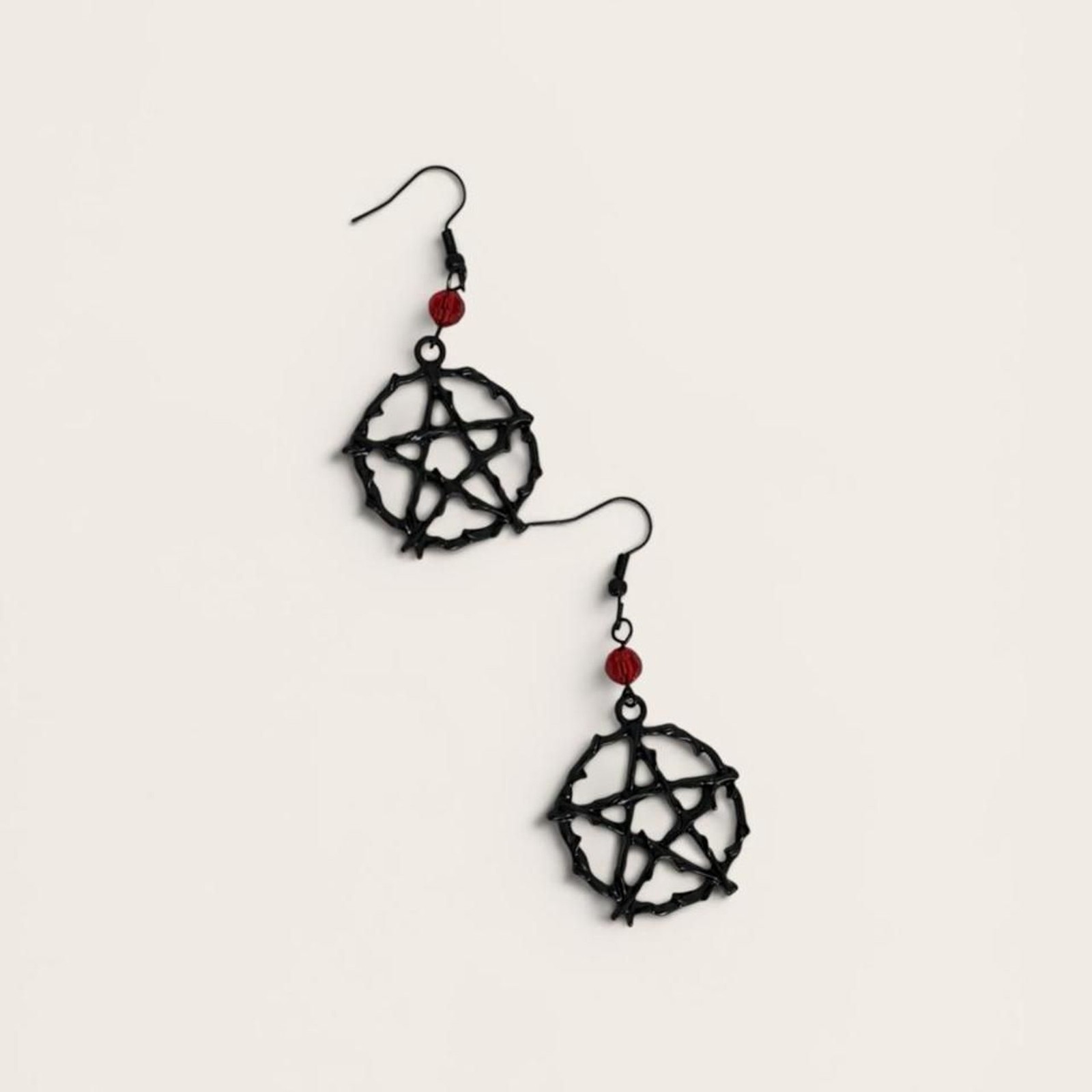Gothic Pentagram Dangle Earrings