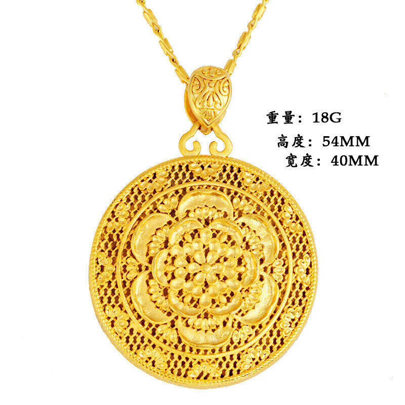 Lady’s handmade 22K 24K Thai Baht Yellow Gold GP Filled Necklace Jewelry