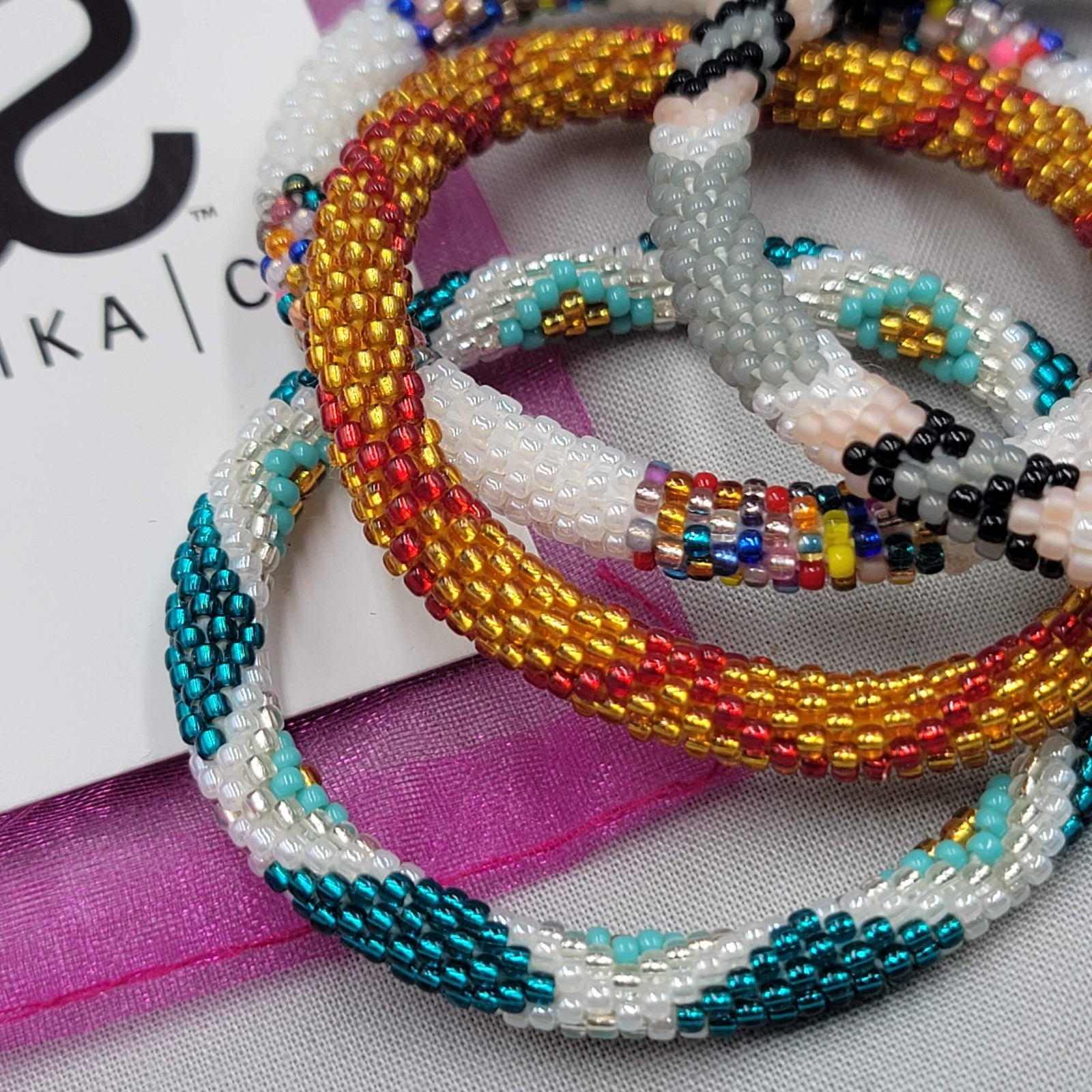 SASHKA Bracelet Lot of 4 New With Tags Multicolor Seed Bead Nepal