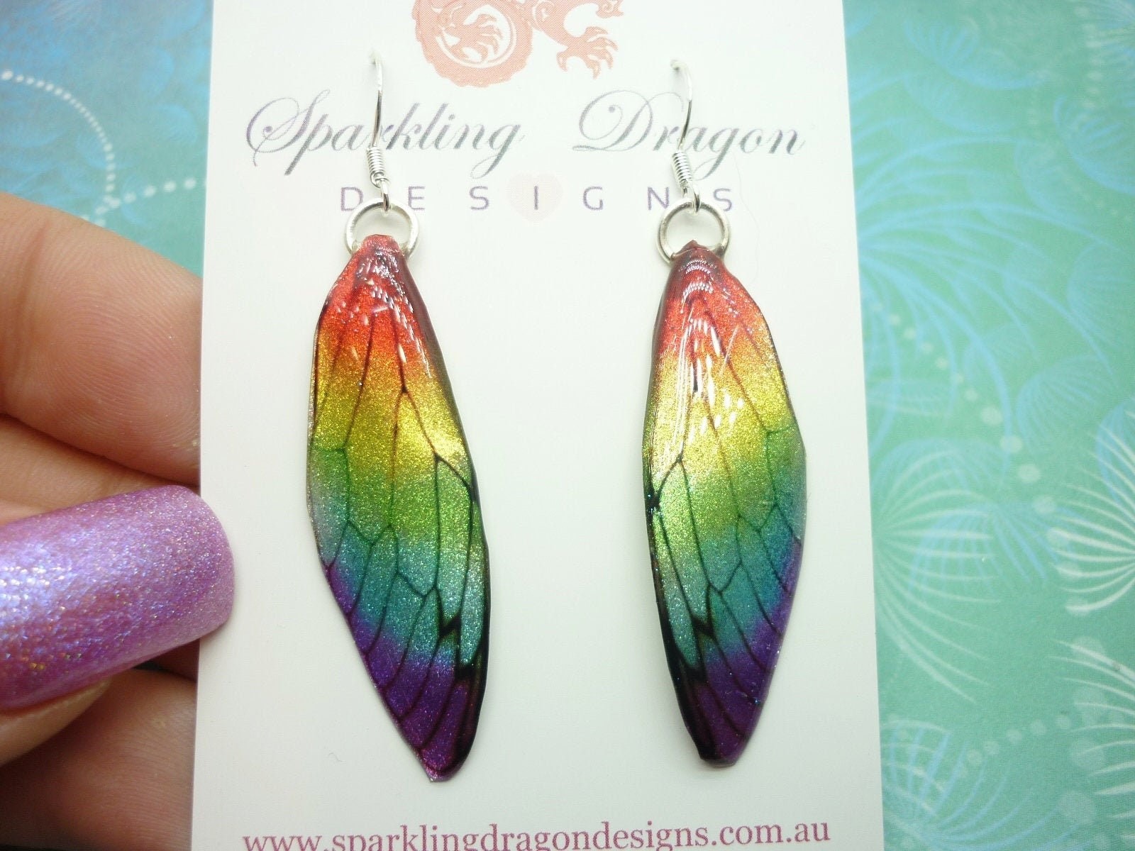 Butterfly Wing Rainbow Earrings – Fairy Jewellery, Fun Gift for her Fairy Wing