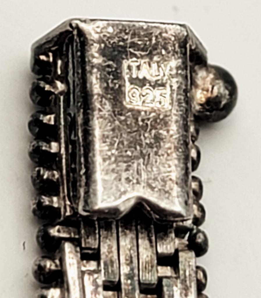 Vintage Stamped ITALY 925 Sterling Silver CHEVRON Design 7 1/4″ Bracelet 15.7g