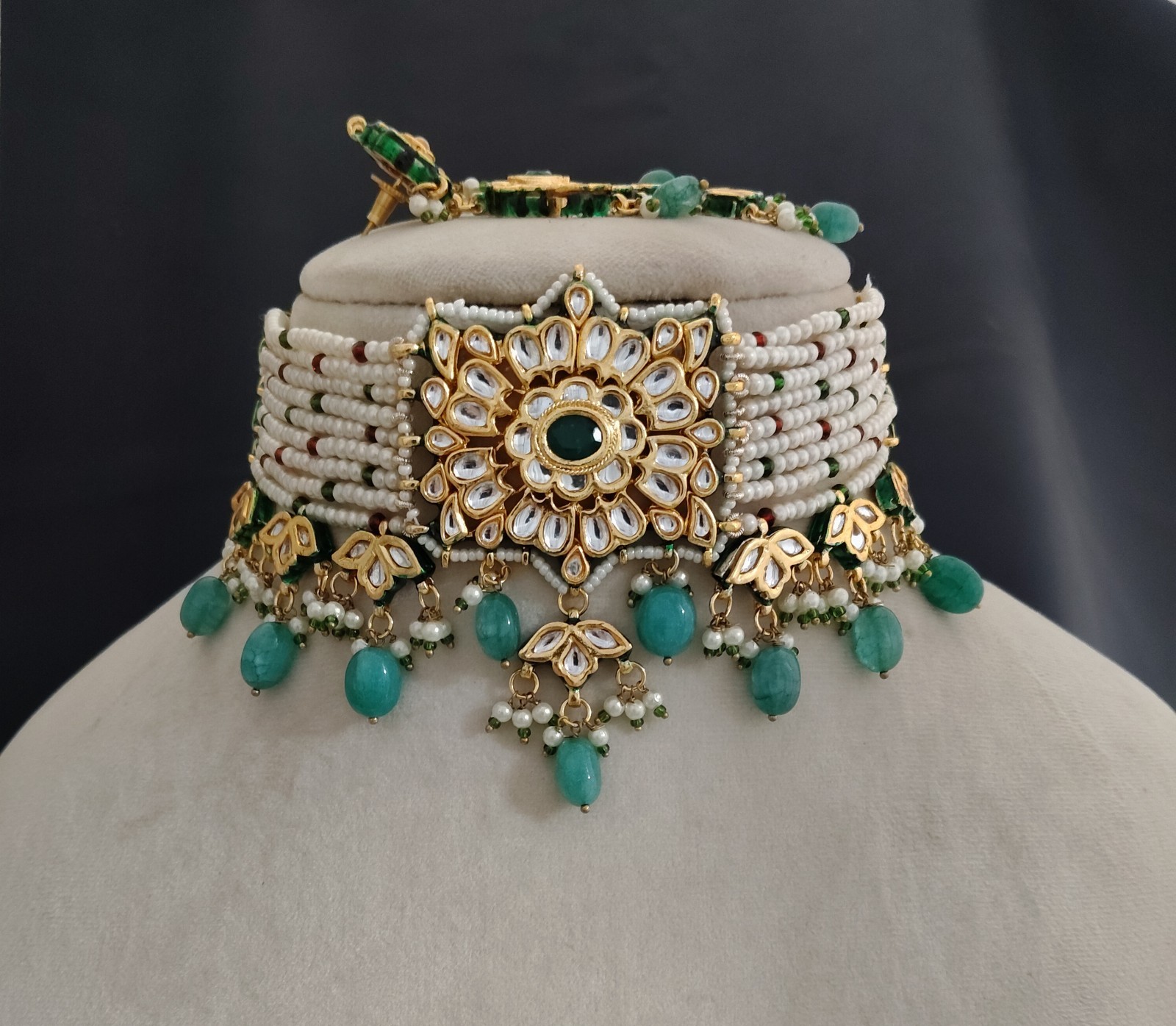 Traditional Indian Kundan Choker Set Indian Bridal Necklace Roz Jewellers.