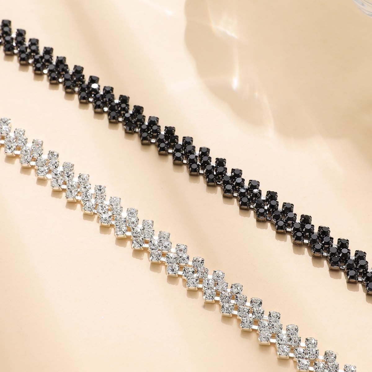Rhinestone Choker Necklaces for Women Silver Diamond Choker and Earring Set f…