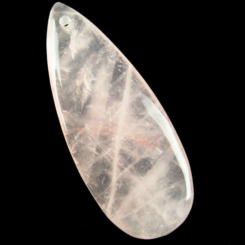 30g 3Pcs 50x20x6mm Natural Rose Quartz Teardrop Pendant Bead YJWW32