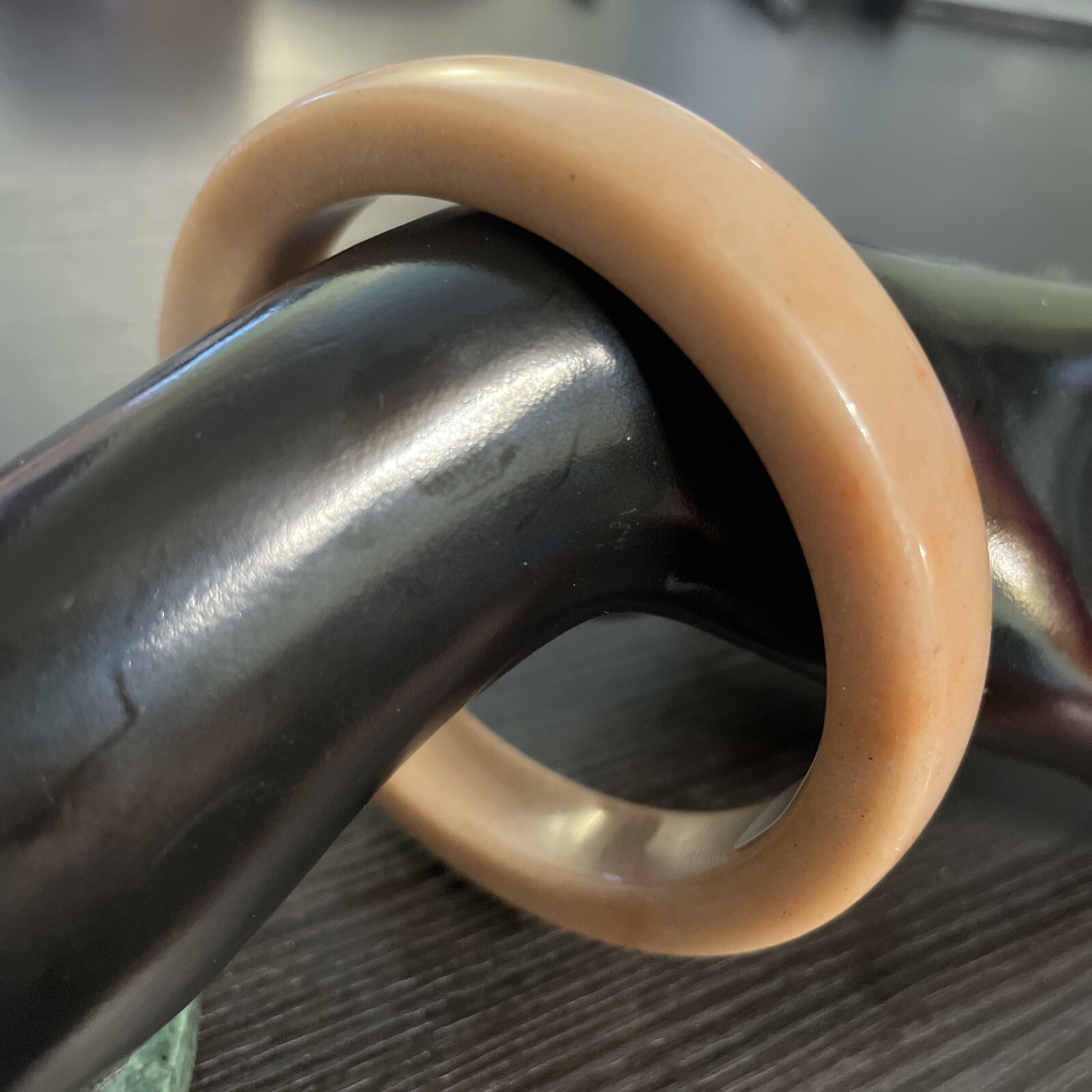 Excellent Untreated Natural Jade Bangle 60 Mm Like Bubble Tea