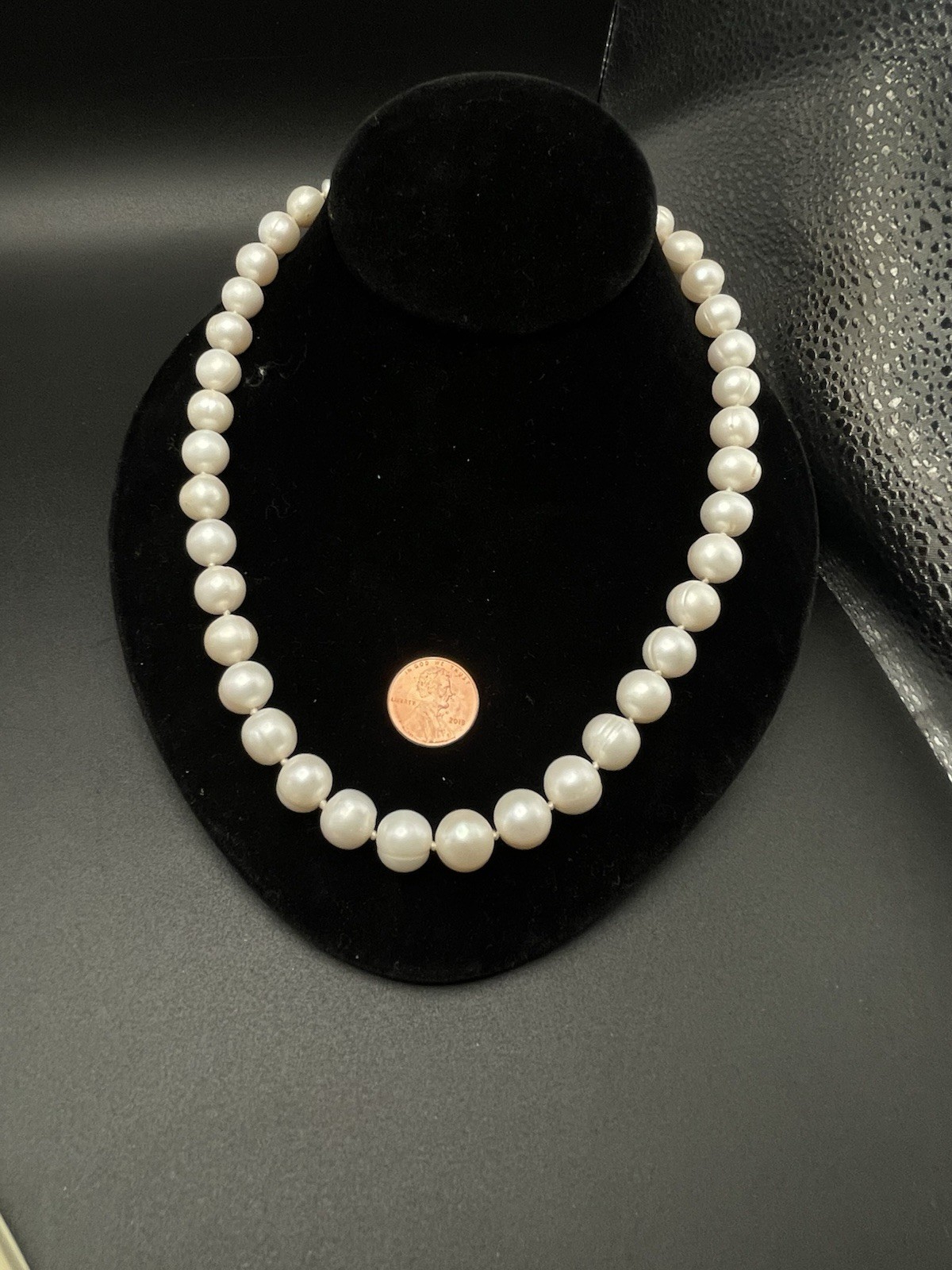 🔥 VTG LARGE STATEMENT FRESH WATER HAND KNOTTED PEARLS TOGGLE CLASP NECKLACE