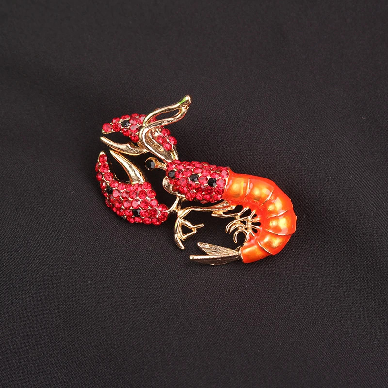 Women Men Unisex Lobster Lover Brooch Fashion Animal Pins Badge Jewelry