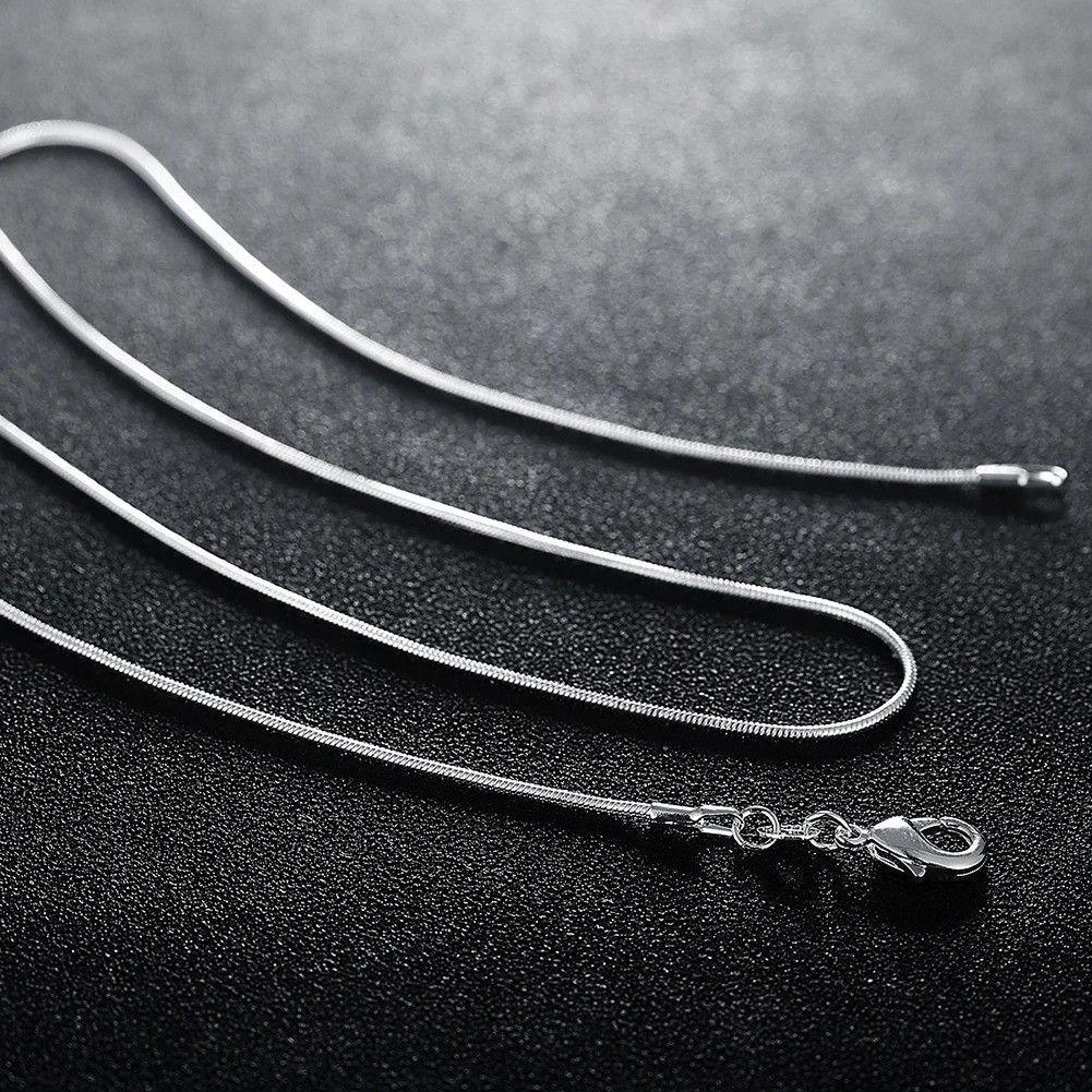 10PCS wholesale 925 sterling solid silver 1MM 16-30inch snake chain necklace