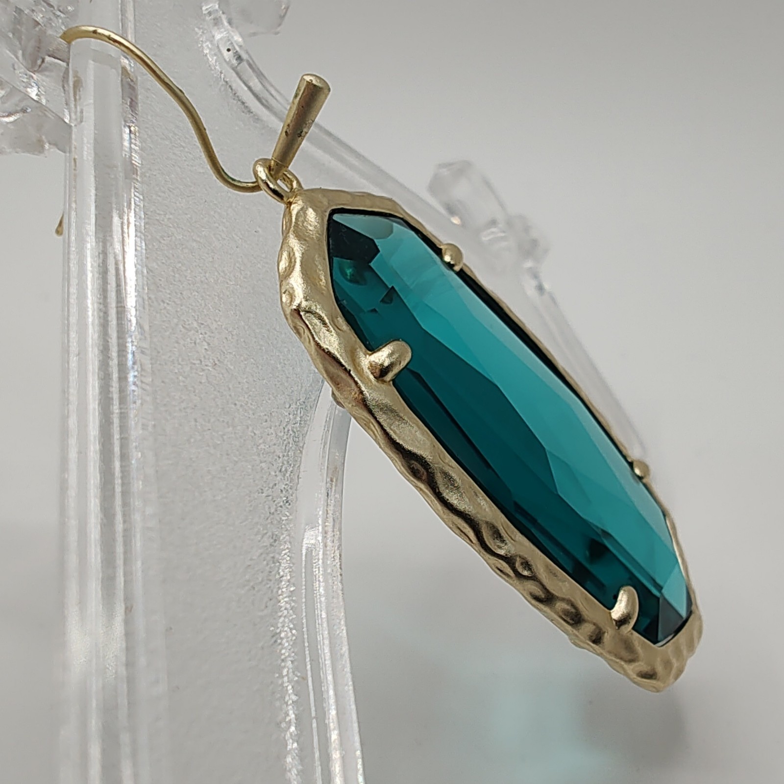 Kendra Scott Dangle Drop Earrings In Blue Illusion/Gold w/ Original Branded Bag