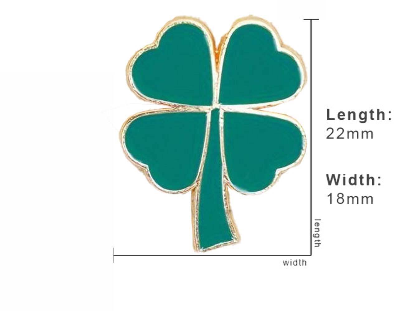 Four Leaf Clover Lucky Enamel Pin Irish Good Luck for St. Patrick’s Day