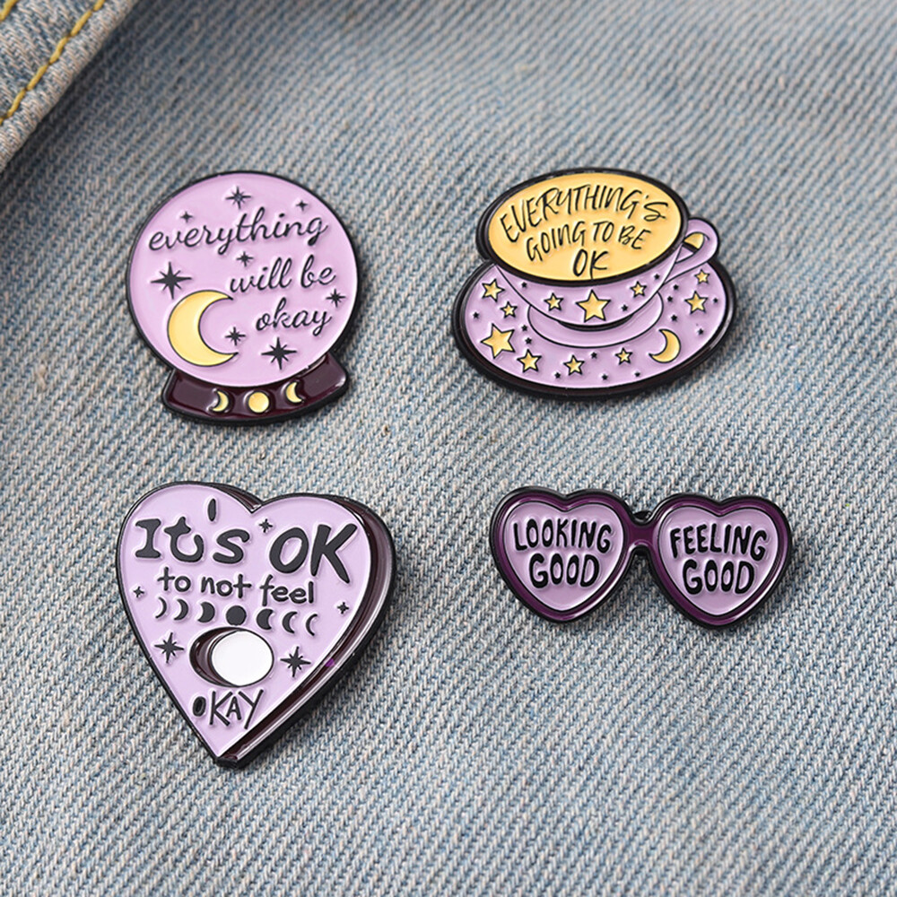 Cartoon Enamel Brooch Pin Halloween Ghost Moon Phase Collar Badge Corsage Gift