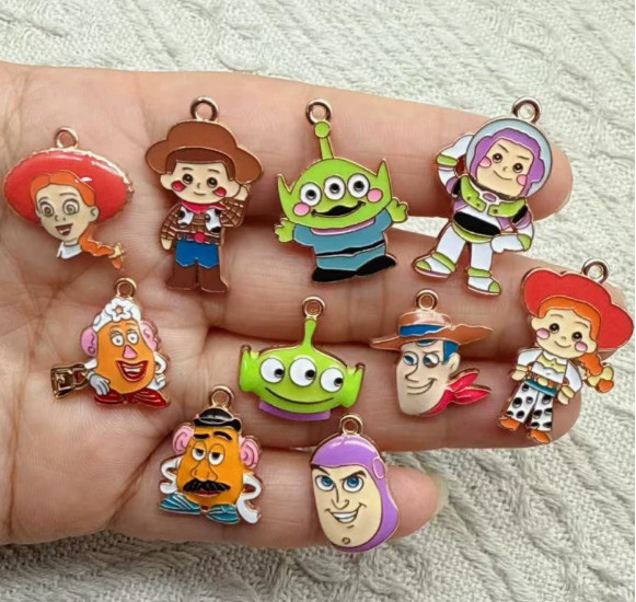20pcs Cartoon toys Enamel Metal Charms Pendants key Jewelry Making