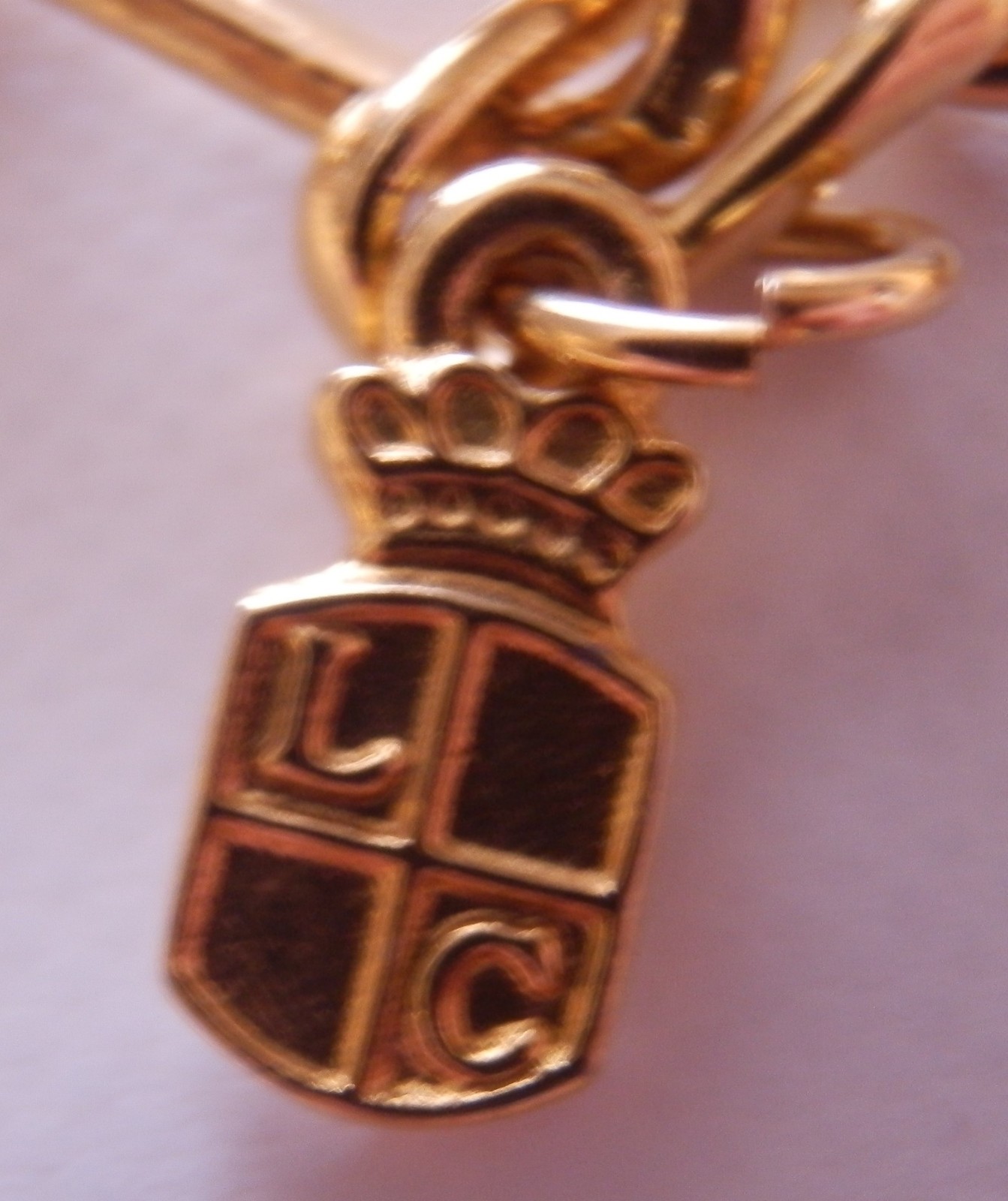 Vintage LC Crown Mark Red Cabochon Gold Tone Necklace Choker 17″ Lia Sophia